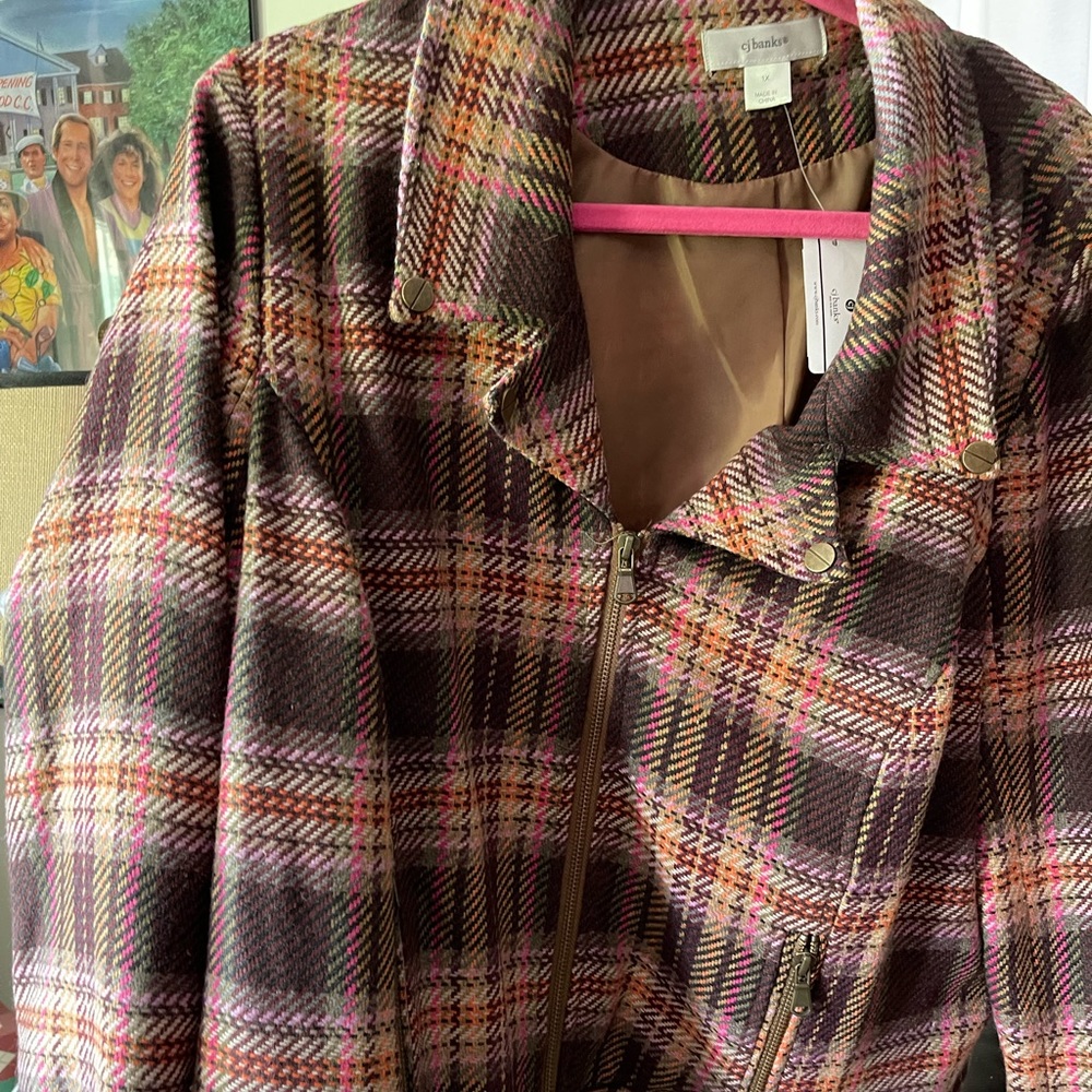 CJ Banks Multicolor Plaid Blazer